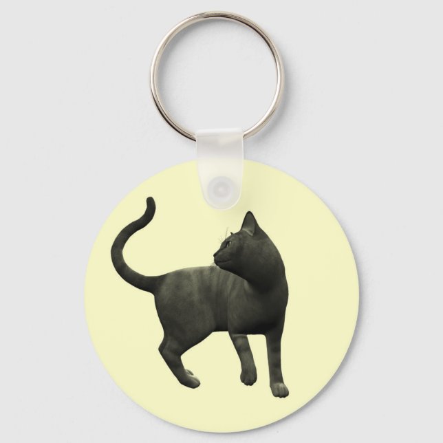 Mischievous Black Cat Key Chain (Front)