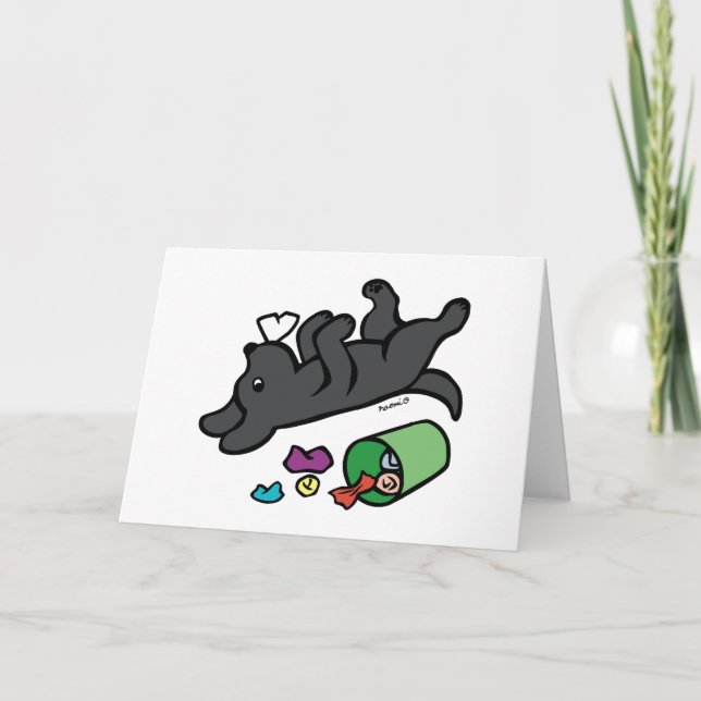 Mischievous Black Labrador Side Eye Card (Front)