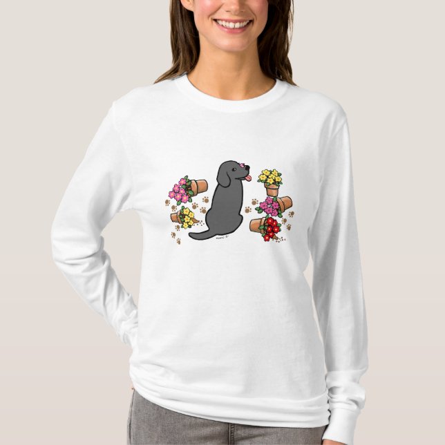 Mischievous Black Labrador T-Shirt (Front)