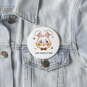 Mischievous Bunny Halloween Candy Corn 3 Inch Round Button