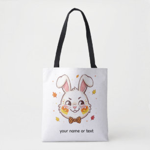 Mischievous Bunny Halloween Candy Corn Tote Bag