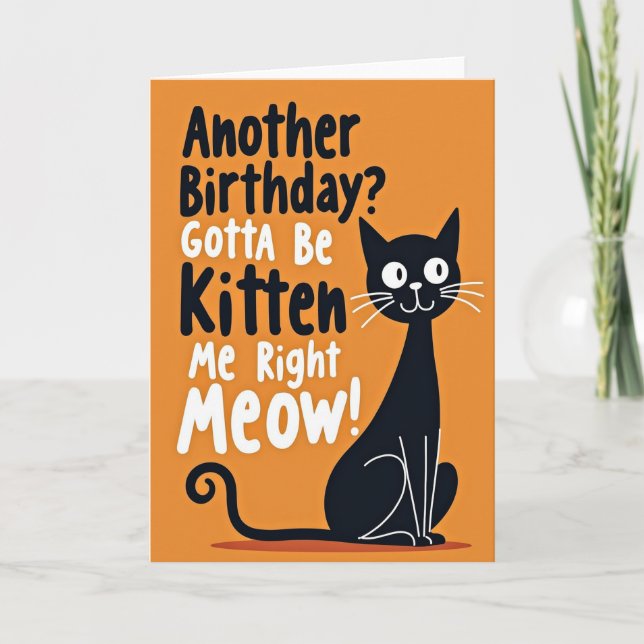 Mischievous Cat Birthday Card (Front)