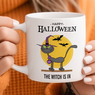 Mischievous Cat Customizable Halloween Coffee Mug