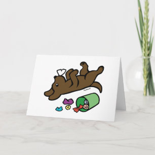 Mischievous Chocolate Labrador Side Eye Card