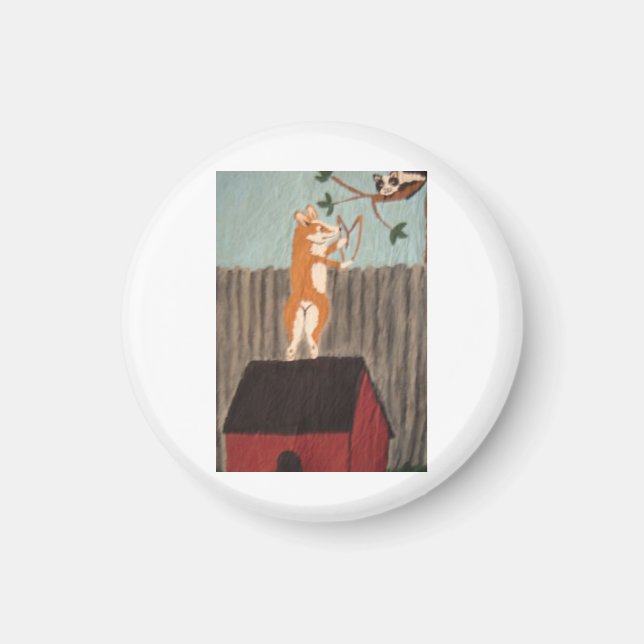  Mischievous Corgi Magnet (Devant)