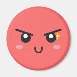 Mischievous face with evil sparkle magnet