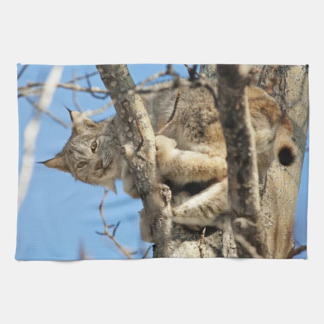 Mischievous Lynx Kitchen Towel (Horizontal)