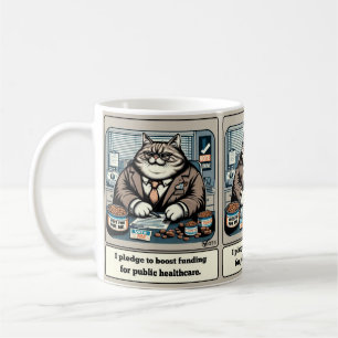 Mischievous Meows: The Crafty Cat Politician Coffee Mug