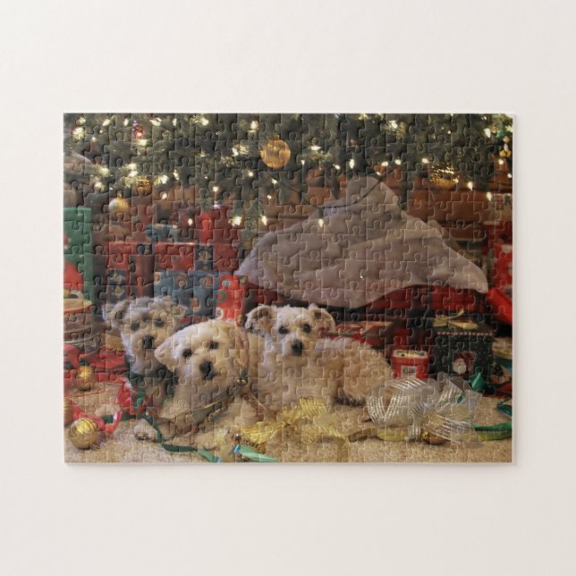 Mischievous Puppy Christmas Puzzle (Horizontal)