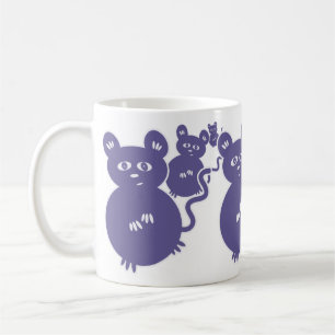 Mischievous Purple Mice Getting Up to Trouble Coffee Mug