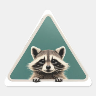 Mischievous Raccoon Artist (Triangle Sticker) Triangle Sticker