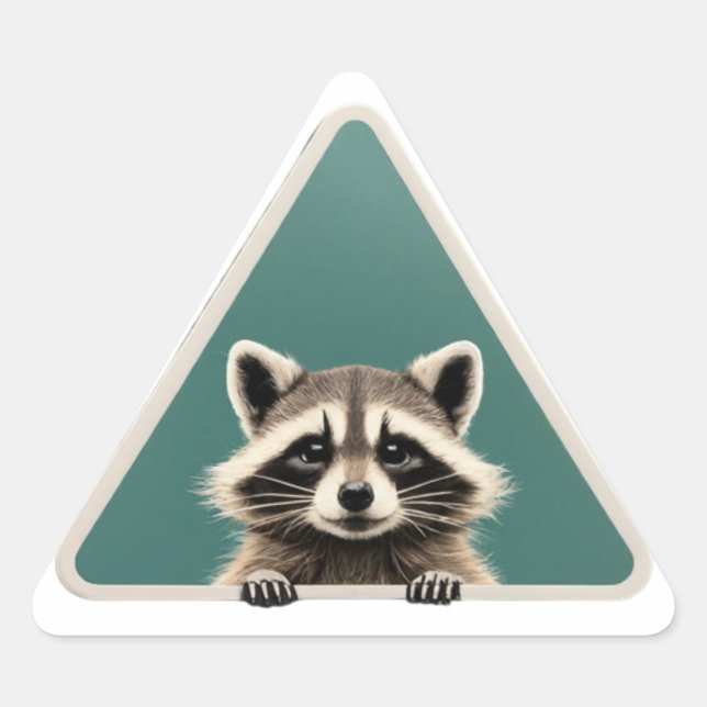 Mischievous Raccoon Artist (Triangle Sticker) Triangle Sticker (Front)