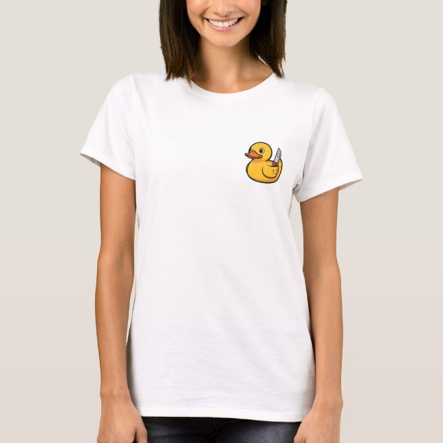 Mischievous Rubber Duck Illustration T-Shirt (Front)