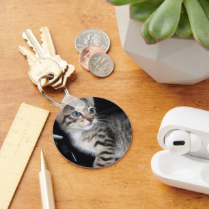 Mischievous Tabby Kitten, Keychain