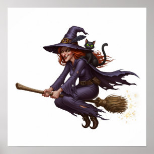 Mischievous Witch Graphic Poster