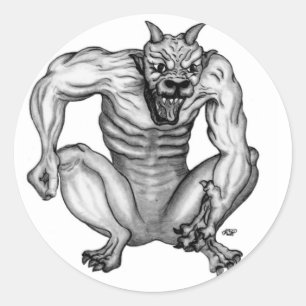 Mischwesen - Troll Teufel und Golem Classic Round Sticker