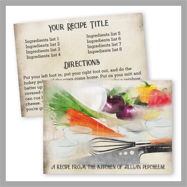 Mise en place food prep cooking dinner recipe card (Creator Uploaded)