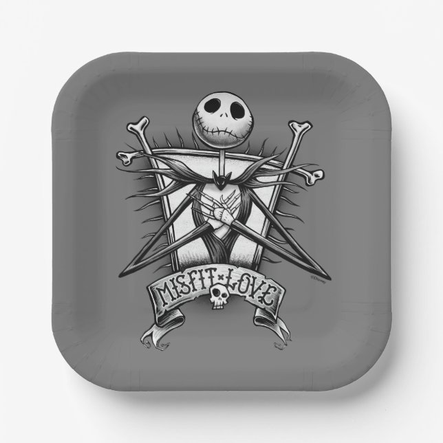 Misfit Love | Jack Skellington Paper Plate (Front)