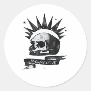 Misfit Skull Creative Character Art Style Classic Round Sticker