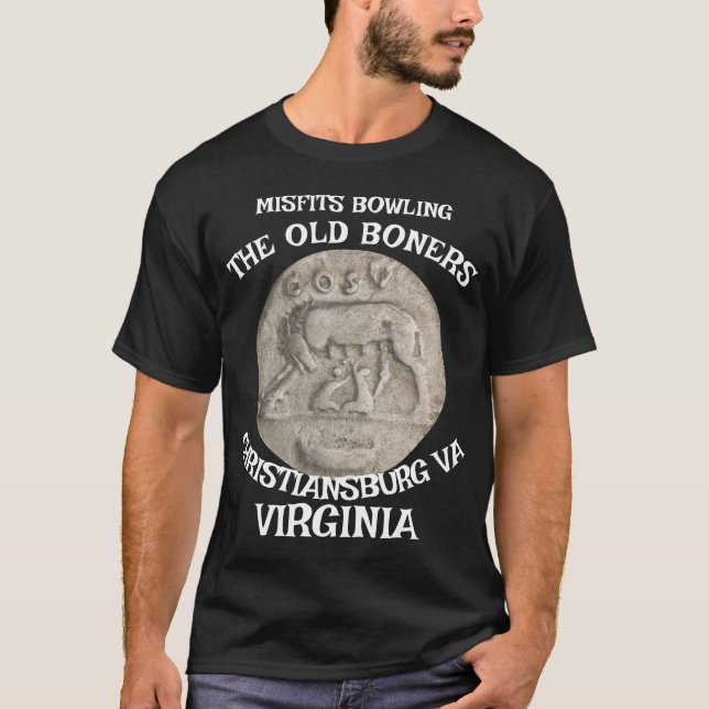 MISFITS BOWLING OLD BONERS CHRISTIANSBURG VIRGINIA T-Shirt (Front)