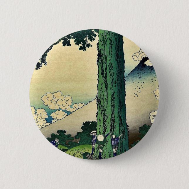Mishima Pass in Kai Province,by Katsushika,Hokusai 2 Inch Round Button (Front)