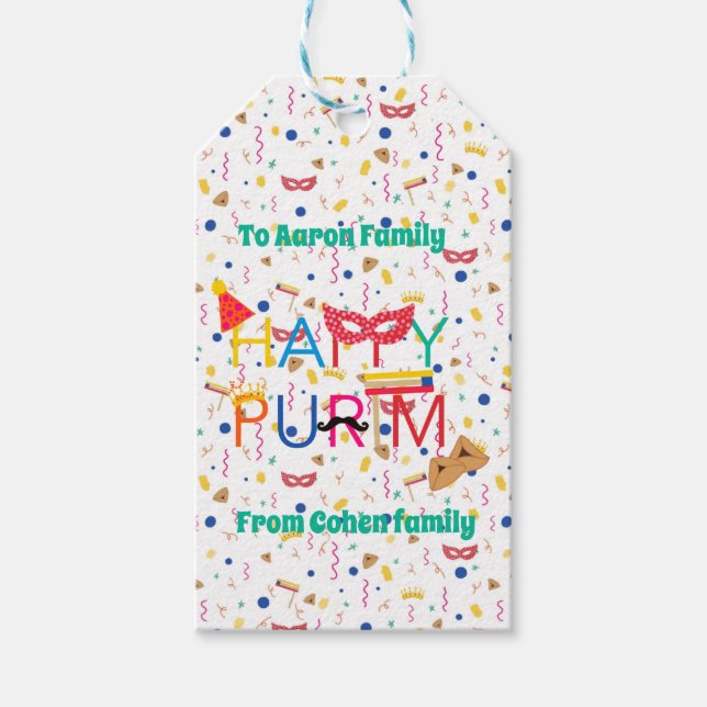 Mishloah manut personalized  gift tags (Front)