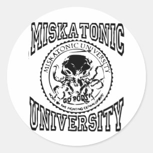 miskatonic classic round sticker