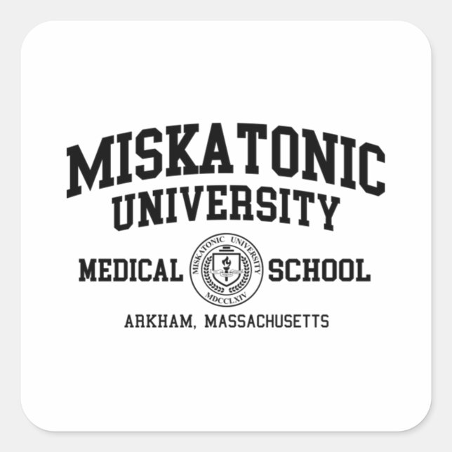 Miskatonic University Black Print  Square Sticker (Front)