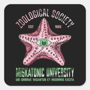 Miskatonic University Zoological Society Lovecraft Square Sticker