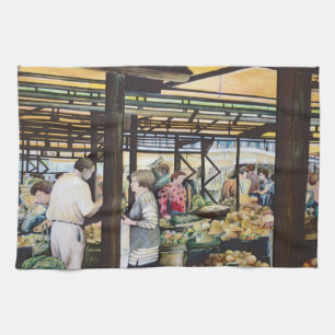 Miskolc’s Farmers’ Market, Hungary Kitchen Towel
