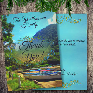 Mismaloya Boats on The River Thank You 0350  Card