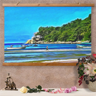 Mismaloya Fishing Boats 0346 Hanging Tapestry