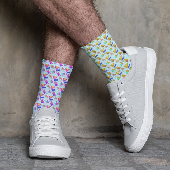 Mismatch Pattern 80s Pop Colour Socks (Creator Uploaded)