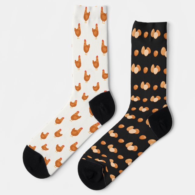Mismatch Pattern of Chickens and Eggs Socks (Left)