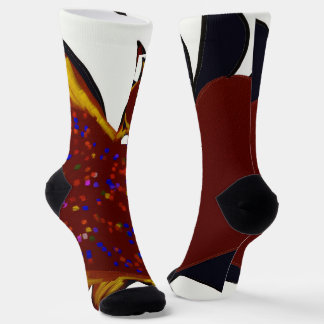 Mismatched Hearts Aflame Crew Socks