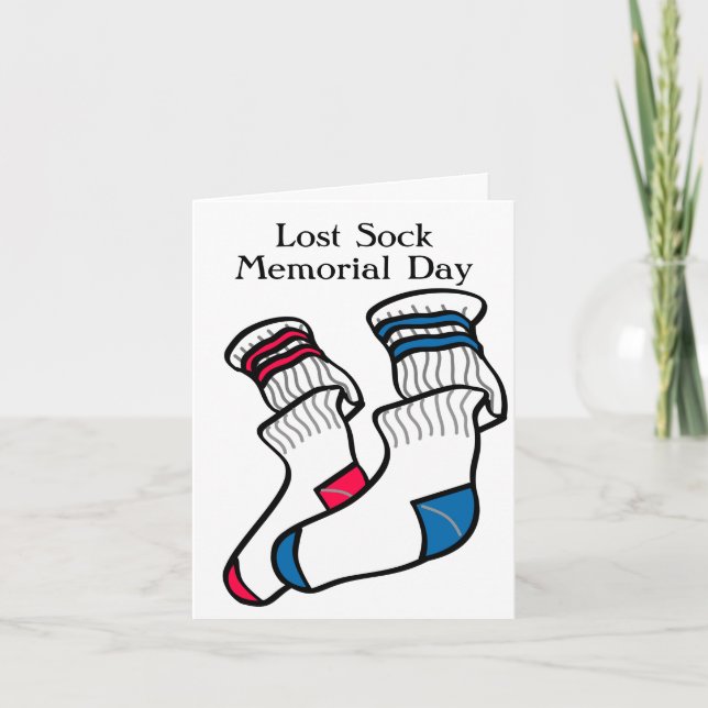Mismatched Lost Sock Memorial Day  Card (Front)
