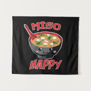 Miso Happy Funny Food Kawaii Tapestry