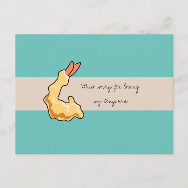 "Miso Sorry for Losing my Tempura" Apology Card (Front)