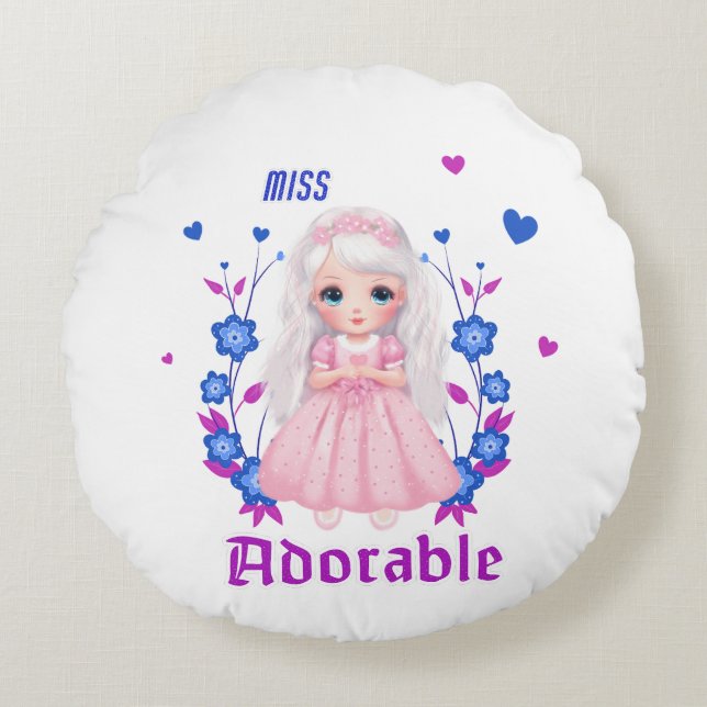 Miss adorable round pillow (Front)