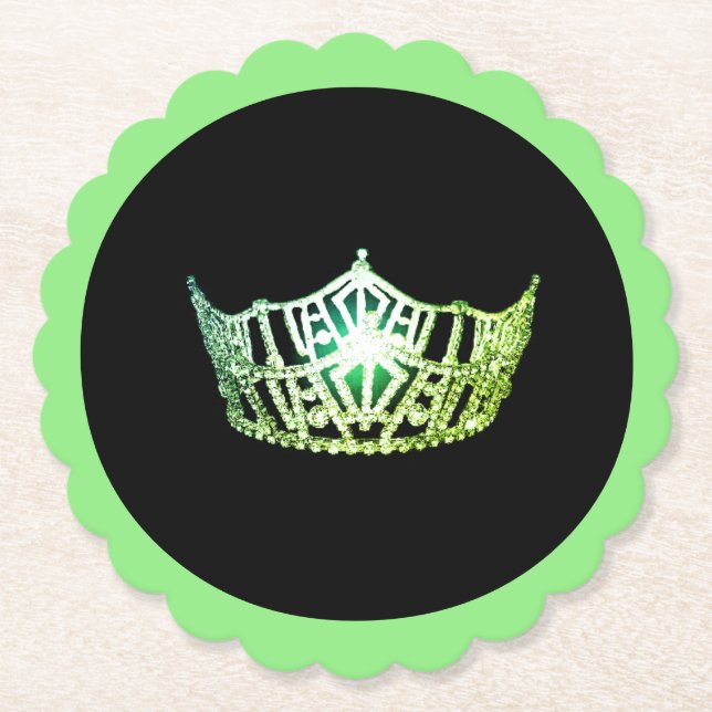Miss America Apple Crown Sclpd Paper Coasters (Front)