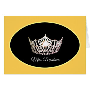 Miss America Argent Couronne Carte Jaune