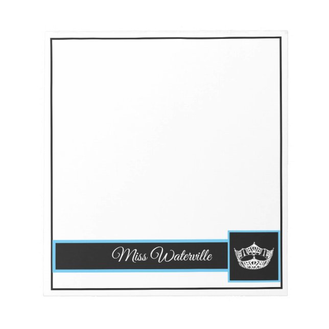 Miss America Autograph Pad-Turqouise & Black Notepad (Front)