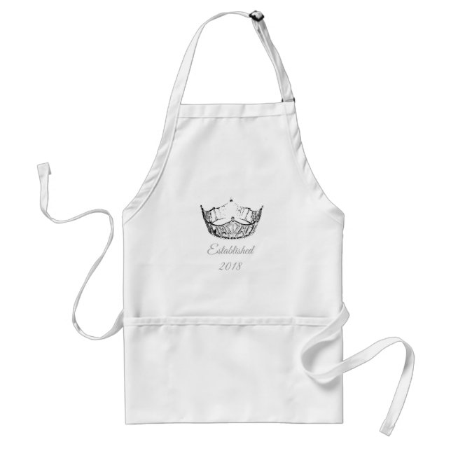 Miss America B&W Crown Apron Date-Established (Front)