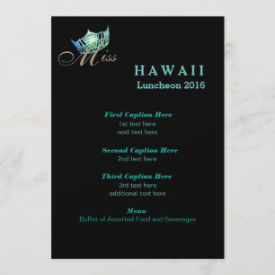 Miss America Black Shimmer Luncheon Program Card