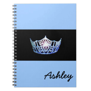 Miss America Blue Crown Notebook- Custom Name Notebook