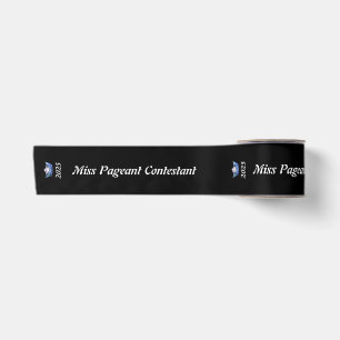 Miss America Blue Crown Satin Ribbon