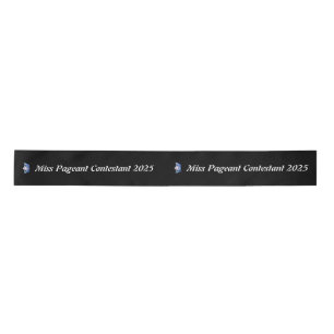 Miss America Blue Crown Satin Ribbon