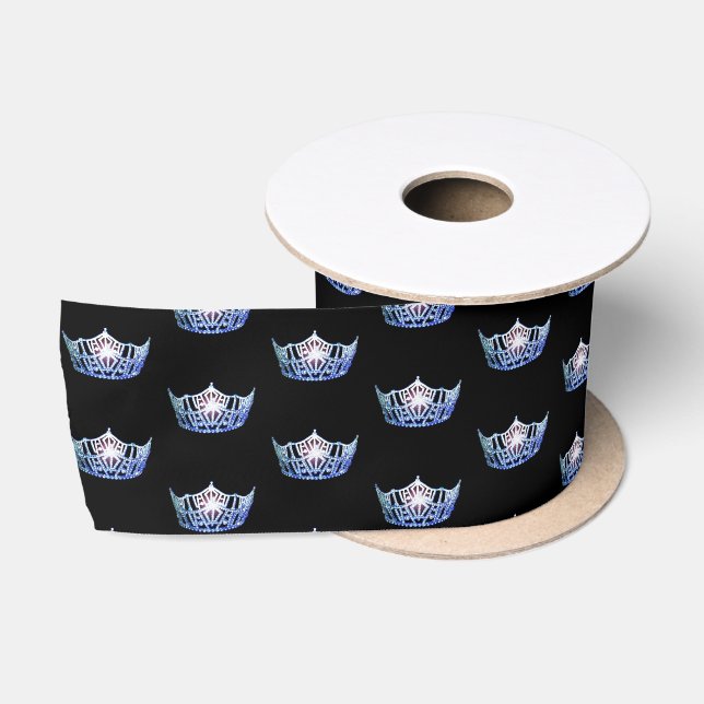 Miss America Blue Crown Satin Ribbon (Spool)