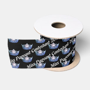 Miss America Blue Crown Satin Ribbon