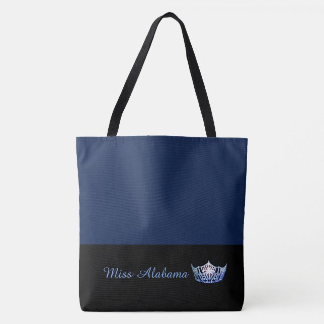 Miss America Blue Crown Tote Bag-Large Navy (Front)